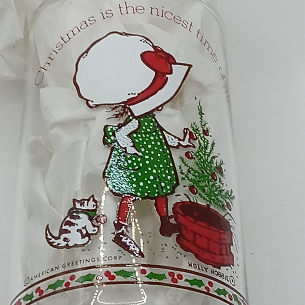 COCA COLA HOLLY HOBBIE Christmas Tree Kitten Red Green American Greetings 16 OZ - Picture 2 of 7